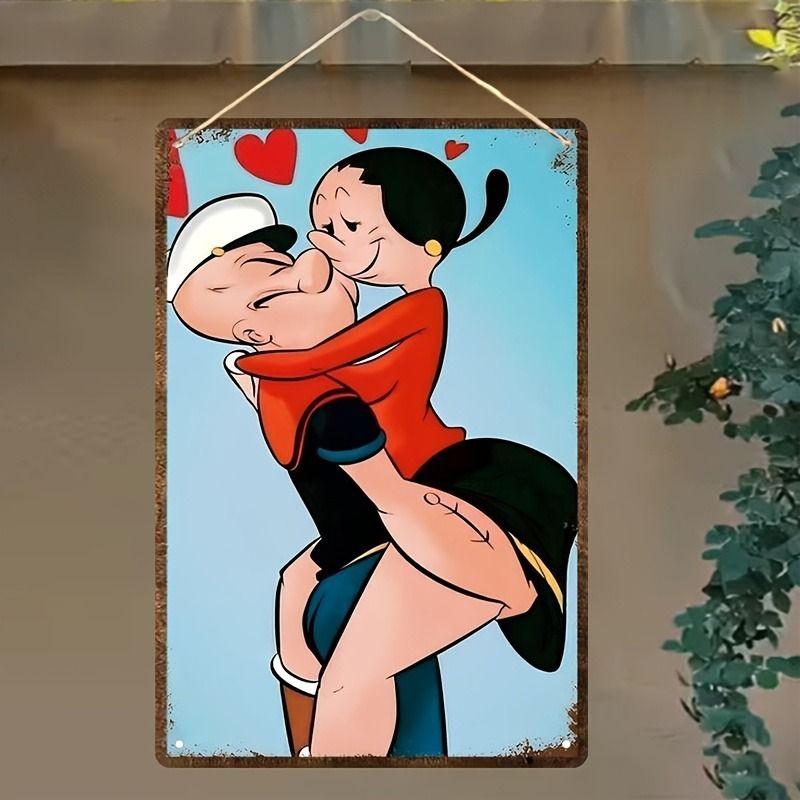 Valentine's Day Retro Metal Decorative Painting for Couples Bedroom Living Room Cafe Bar Restaurant