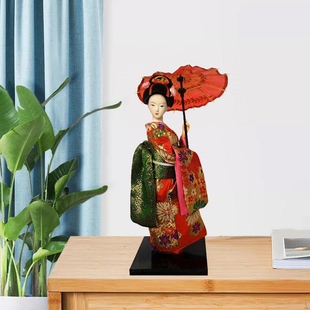 Ethnic Japanese Geisha Dolls Asian Doll Lady Statuette for Table Decoration