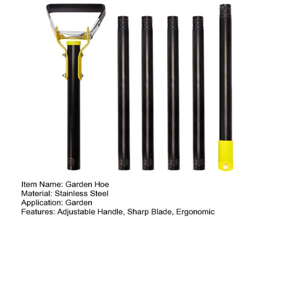 Double-Ended Garden Hoe & Weeder Heavy Duty Scuffle Hoe for Soil Loosening & Weed Removal 30-72 Inch Height Adjustable Long