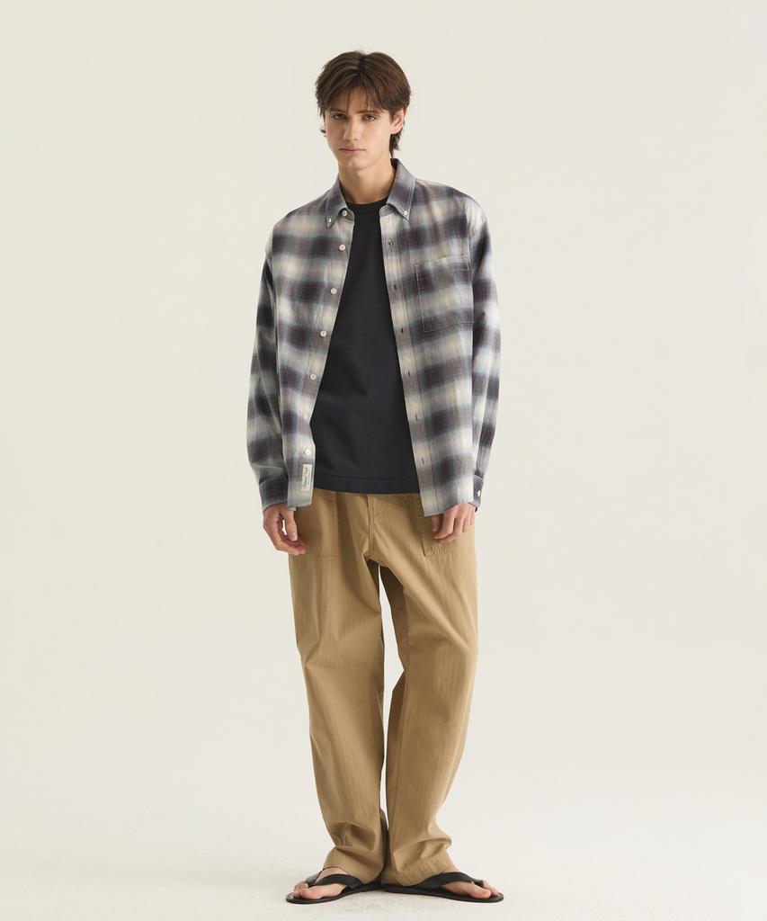 Oteumilkape Herringbone Fatigue Pants - Beige