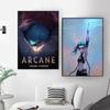 Cadru din lemn masiv Artă de perete Joc popular Jinx League of Legends Arcane Serie TV Poster Pictură pe pânză Camera de zi Iubitorii de jocuri Home Decor