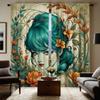 2pcs HD National Tide Fill Color Girl Decorative Curtain Green Tie Digital Printed Curtain Home Decoration Style Decoration L