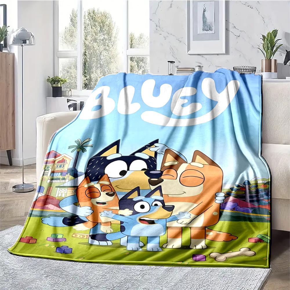 Bluey Theme Printed Blanket - Perfect for Couch, Bed, Travel & Outdoor Use | Machine Washable, Cozy & Durable.