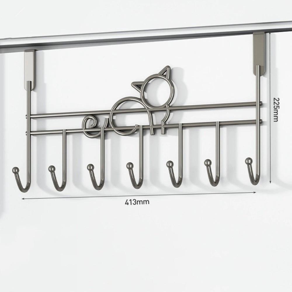 Space Saving Over Door Hooks Punch-Free Door Hanger Rack Hanging Coat Organizer Rack  Home Use