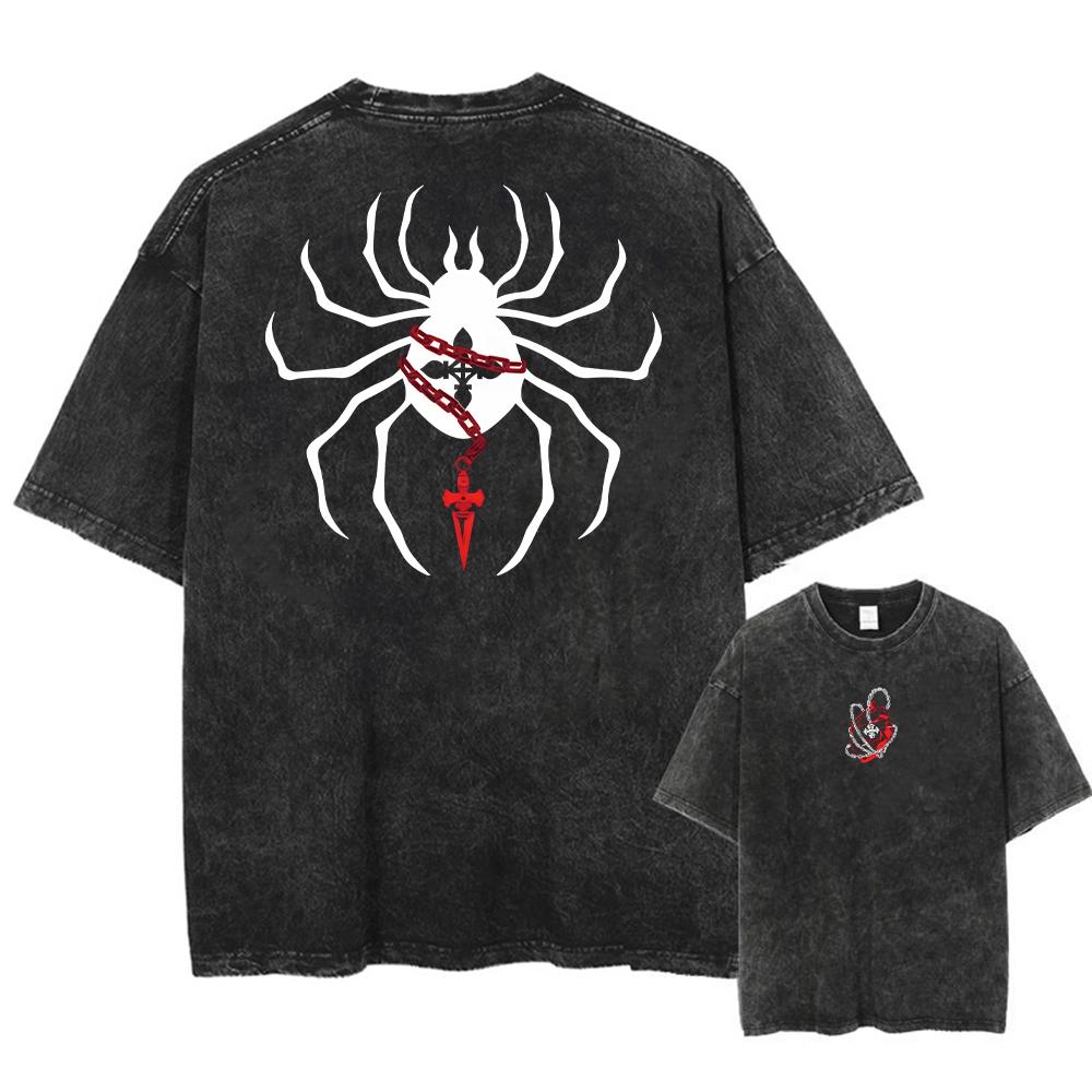 Vintage Anime Hunter X Hunter Acid T-Shirt Μπλουζάκια με Γραφική Εκτύπωση Ανδρικά Γυναικεία Manga Street Πλυμένα 100% Βαμβακερά T-Shirts Unisex