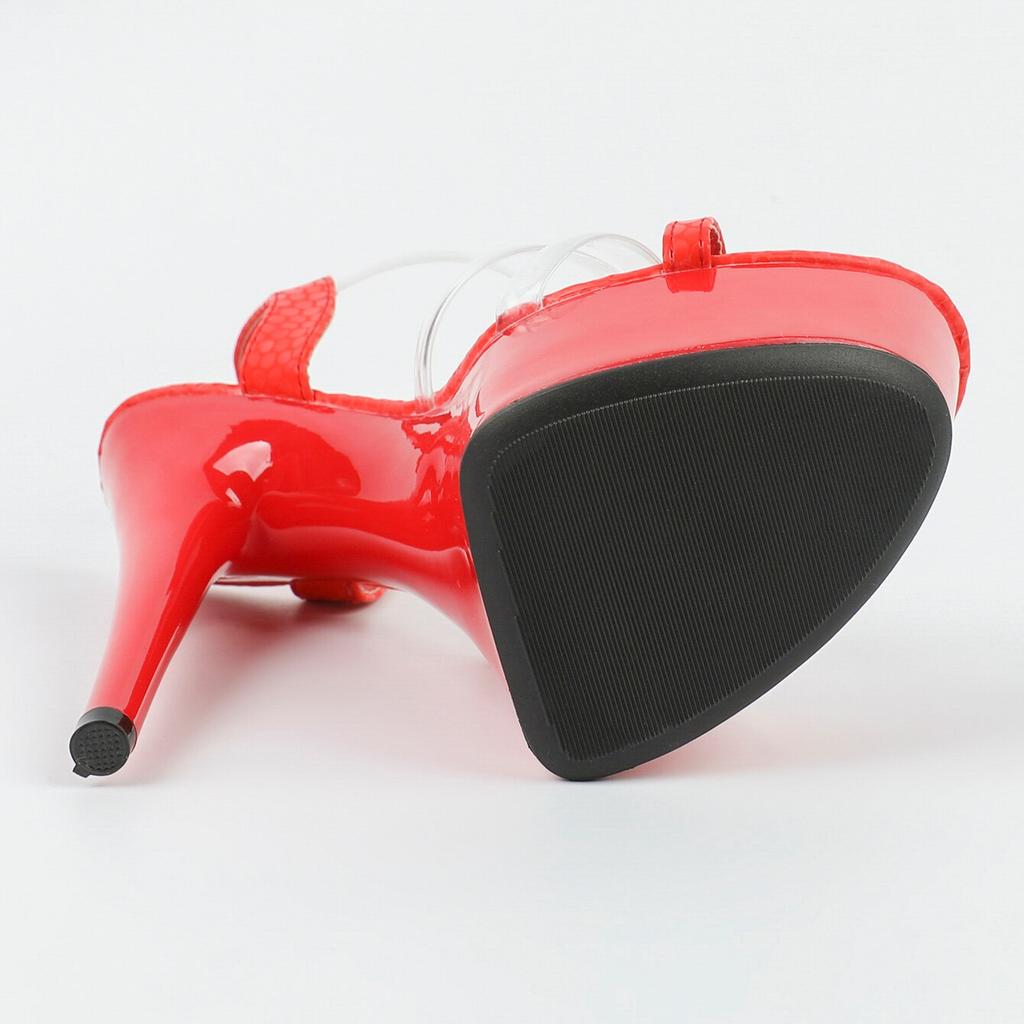 Damesko Fjærklare hæler Sexy Sandaler Tøfler Jentesko til Party Club 14cm Hæl 4cm Plattform LFD-B3640