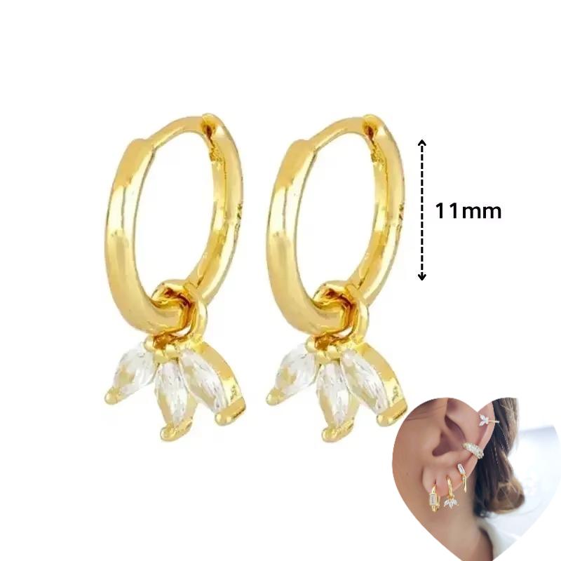 925 Silver Ear Needle White Zircon Butterfly/Water Drop Hoop Earrings Drop Earrings For Women Fashion Wedding Jewelry