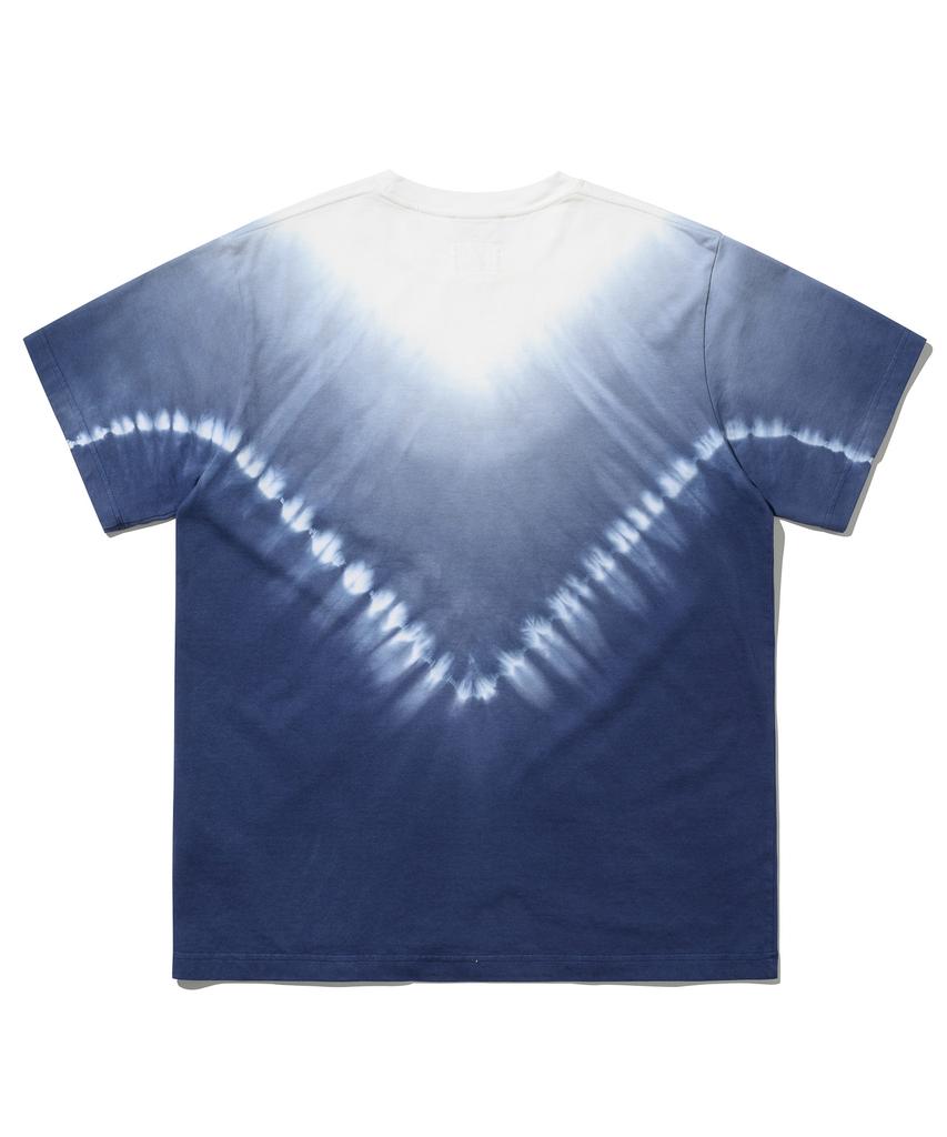 UJ BECOMING Belly Tie-Dye Short Sleeve T-Shirt - Navy