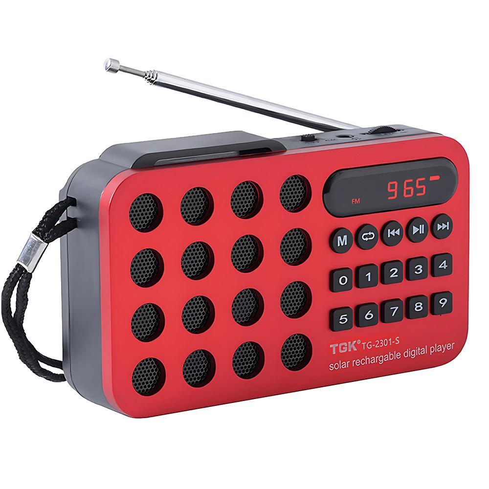 Solarladung Tragbares FM-Empfängerradio mit Bluetooth-Wireless-Lautsprecherunterstützung USB TF-Karte MP3-Musikwiedergabe Radio FM-Empfänger