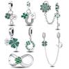925 Silber Vierblättriges Kleeblatt Charms Perlen Für DIY Armband Halskette Herstellung Hohe Qualität Schmuck Geschenk Frischer Stil