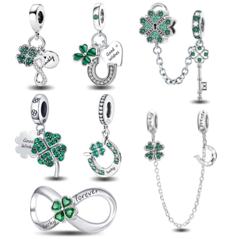 Kupfer Kleines Frisches Vierblättriges Kleeblatt Serie Charms Perle DIY Armband Halskette Herstellung Geschenk von Hoher Qualität Schmuck
