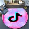 Tiktok Logo Design Round Rug for Livingroom,Bedroom, Palyroom, Chair Rug, Area Rug, Circle Carpet, Large Size Fan Christmas Gift