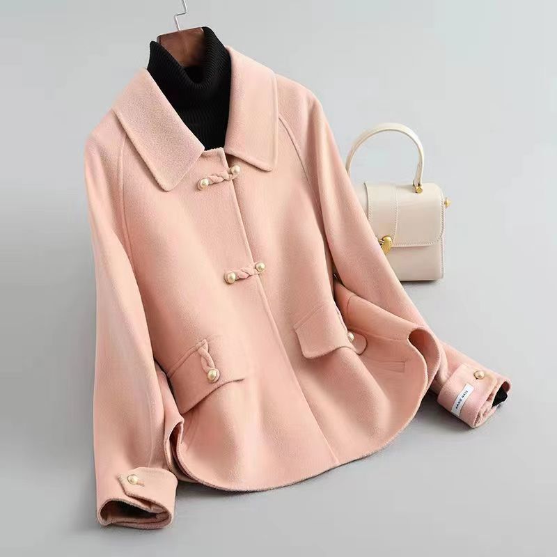 Short Double-Sided Plush Woolen Coat, Loose Fit and Trendy Jacket for Petite Women In Autumn and Winter