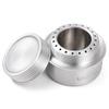 Tragbarer Mini-Alkoholkocher aus Aluminiumlegierung mit Deckel und Kreuzständer für Outdoor-Camping