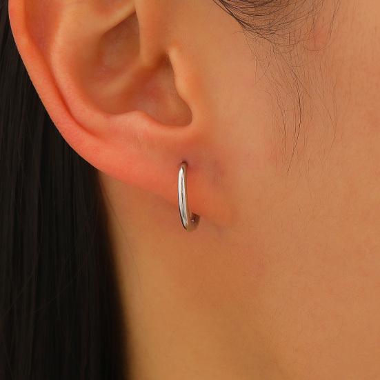 3Pcs Round Hoop Earrings Classic Fashion Earrings with Spring-Lock Closure Versatile Stackable Jewelry for Women