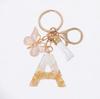 White Butterfly Tassel Letter Keychain Resin Drop Pendant Trendy Retro Durable Bag Keychain Practical Backpack Hanging Accessory