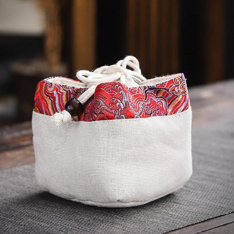 Portable Cotton Tea Set Storage Bags Multifunctional Thickened Teapot Teacup Cloth Cozies Travel Picnic Camping Teaware Pouches