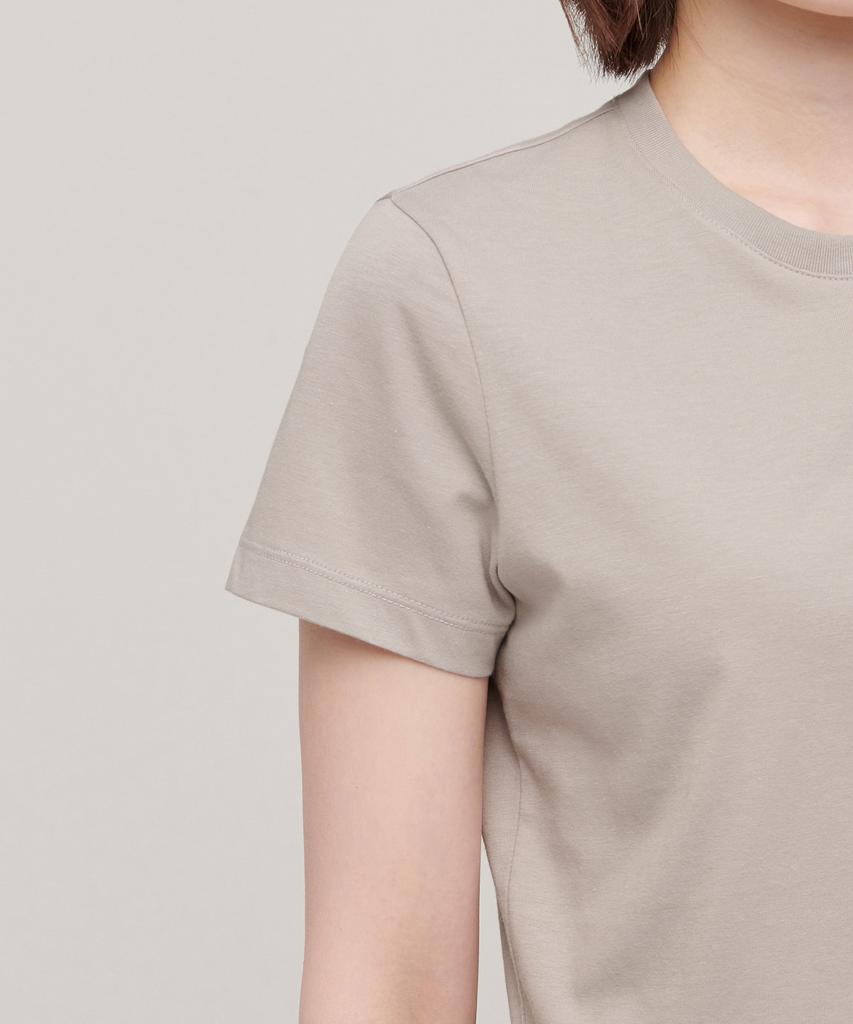 MUSINSA STANDARD WOMAN [Cooltandard] Women'S Crew Neck Crop T-Shirt [Mushroom]