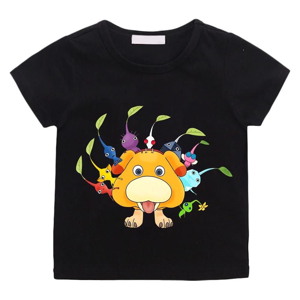 Summer Men's Hot-selling Pikmin Video Game Printed Cartoon Children's Graffiti T-shirt Short-sleeved Clothing