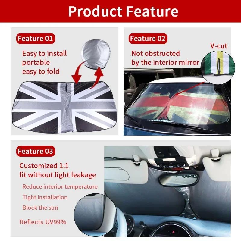 For Mini Cooper R50 R53 R56 R58 R60 F55 F56 J01 F66 Windshield Sunshade Car Front Window SunShadeCover Blocks UVRayReflector