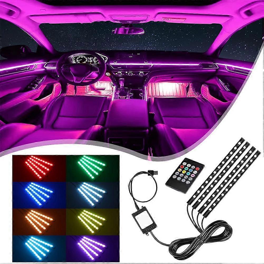 Voice-Controlled Car Atmosphere Footlight - Sensor-Activated