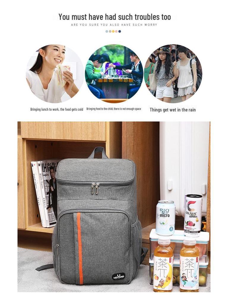 Large Capacity Waterproof Insulated Picnic Backpack - Leakproof Ice Pack Shoulder Bag