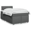 Maison Exclusive - Bettlattenrost mit Matratze Dunkelgrau 120x200cm Stoff