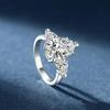 Luxusní dámský prsten s moissanitem ve tvaru slzy, karátový diamant