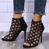Pantofi de Dans la Modă cu Tocuri Înalte Femei Pantofi de Bal Latin Tango Cizme Sol Moale Decupaje Pantofi de Petrecere cu Fermoar Vârfuri Deschise