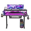 Standing Desk Electric Desk 48" X 24" Height Adjustable Gaming with Power Outlets & LED Lights Ergonomic Sit Stand Up Down Computer Table