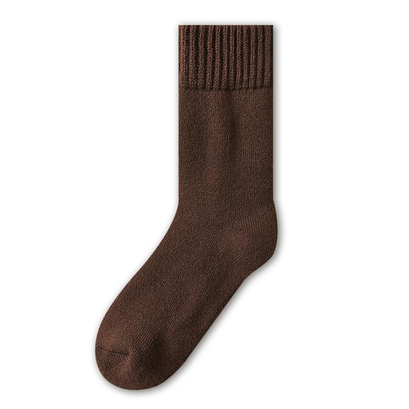 5 Pairs of Men's Autumn and Winter Thickened Pile Circle Warm and Fleece Mid Tube Socks