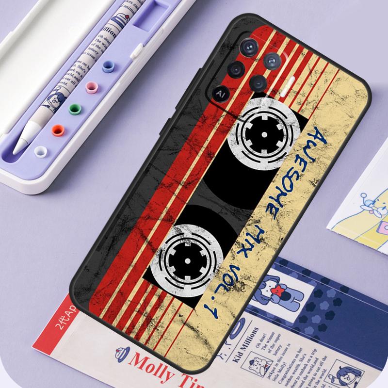 Vintage Cassette Tape Retro Style For Oppo A96 A76 A16 A94 A74 A54 A15 A18 A38 A58 A78 A98 A40 A60 A80 A57 A17 A77 A5 Pro Case