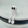 Cute Mini 3D Printed Ghost Ornament PLA Movable Joints Ghost Fidget Toys Hand-Painted Ghost Statue Desktop Display