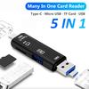 Card Reader Plug Play High TF Card USB 3 Type-C Speed 5-In-1 Reader for Computer