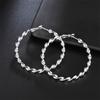 925 Silver Hoop Örhängen Hög Kvalitet Stor Cirkel Rund Mode Kvinnor Party Smycken Fina Bröllop 4 .5cm