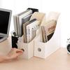 1PC Vertical File Organizer, Desktop Bookshelf with Storage Trays, Multi-Tier Document Holder for Office