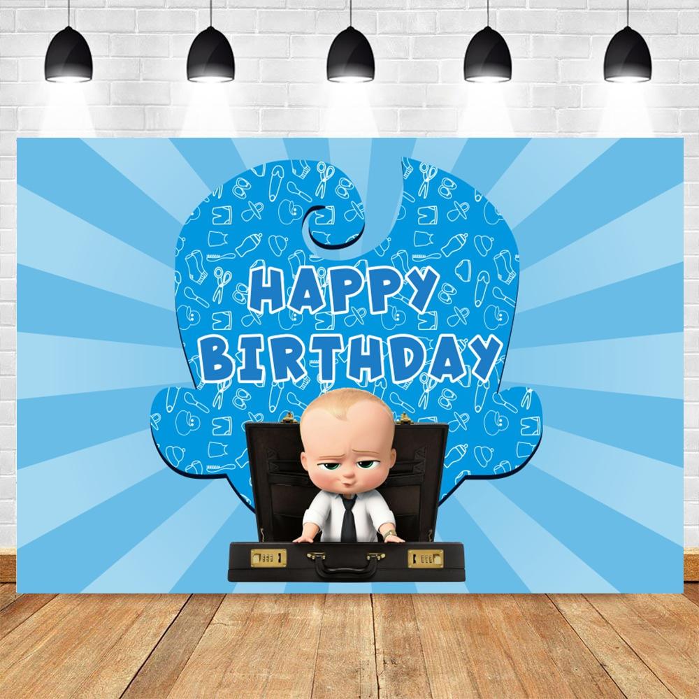 Boss Baby Motto Hintergrund Mädchen Junge Geburtstagsparty Kinderzimmer Dekoration Fotografie Hintergrund Benutzerdefinierter Name Poster Banner