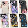 For Infinix Note 40x 5G Back Cover On Note 40x Infinix X6838 Coque Flower Butterfly Women Fashion Phone Case Liquid Silicone