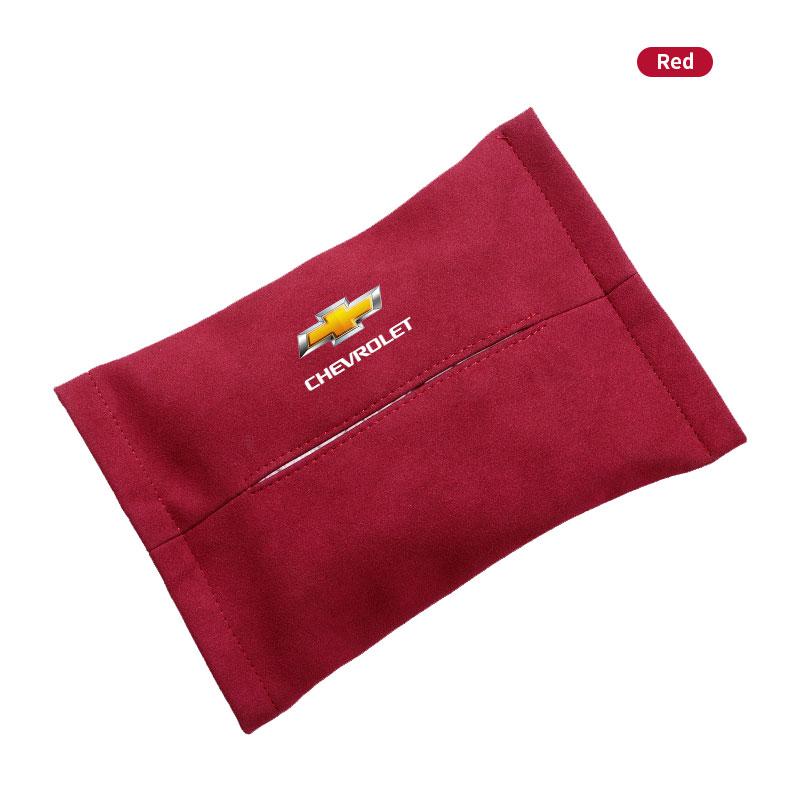 1Pcs Suede Car Tissue Box Cover Sun Visor Seat Backrest Suspension  For Chevrolet Cruze Captiva Trax Aveo Camaro Sonic Tahoe Impala Equinox Suburban