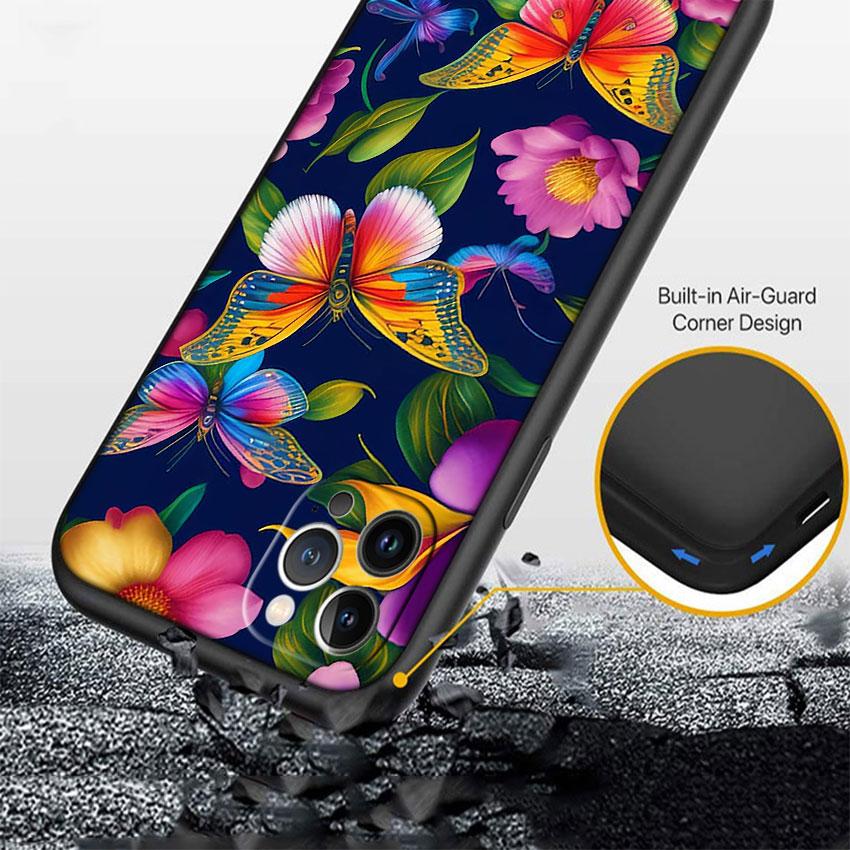 LO26 Colorful Butterfly Soft Shell Phone Case for OPPO A3 Pro A72 A74 A76 A77 A77S A78 A79 A94 A95 A18 A40M A58