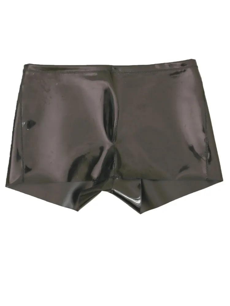 Sexy Stoff Latex PVC Glänzend Boxer Herrenmode Unterwäsche Eng Anliegende Lingerie PU-Leder Herrenunterhosen Bühne Club Höschen Männlich