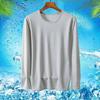 Men Long Sleeve Tee Breathable Mesh Cooling Shirt Loose Fit Summer Sun Protection T-shirt for Sports Holiday Street