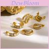 Geometric Stainless Steel Earring With Cubic Zirconia For Women Summer Fashion Accessory