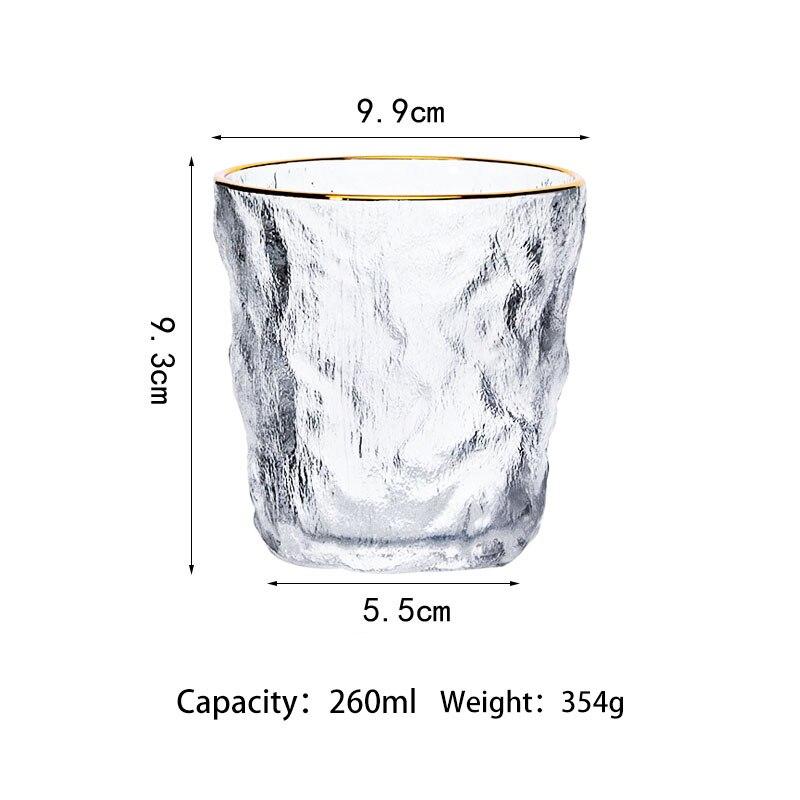 New Household Glass Water Cup Female Ins Summer Beer Cup High-quality Glacier Pattern Big Milk Cup Tea Coffee Fruit Juice Cup