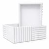 White Grooved Organizer Box with Lid for Small Items for the Office