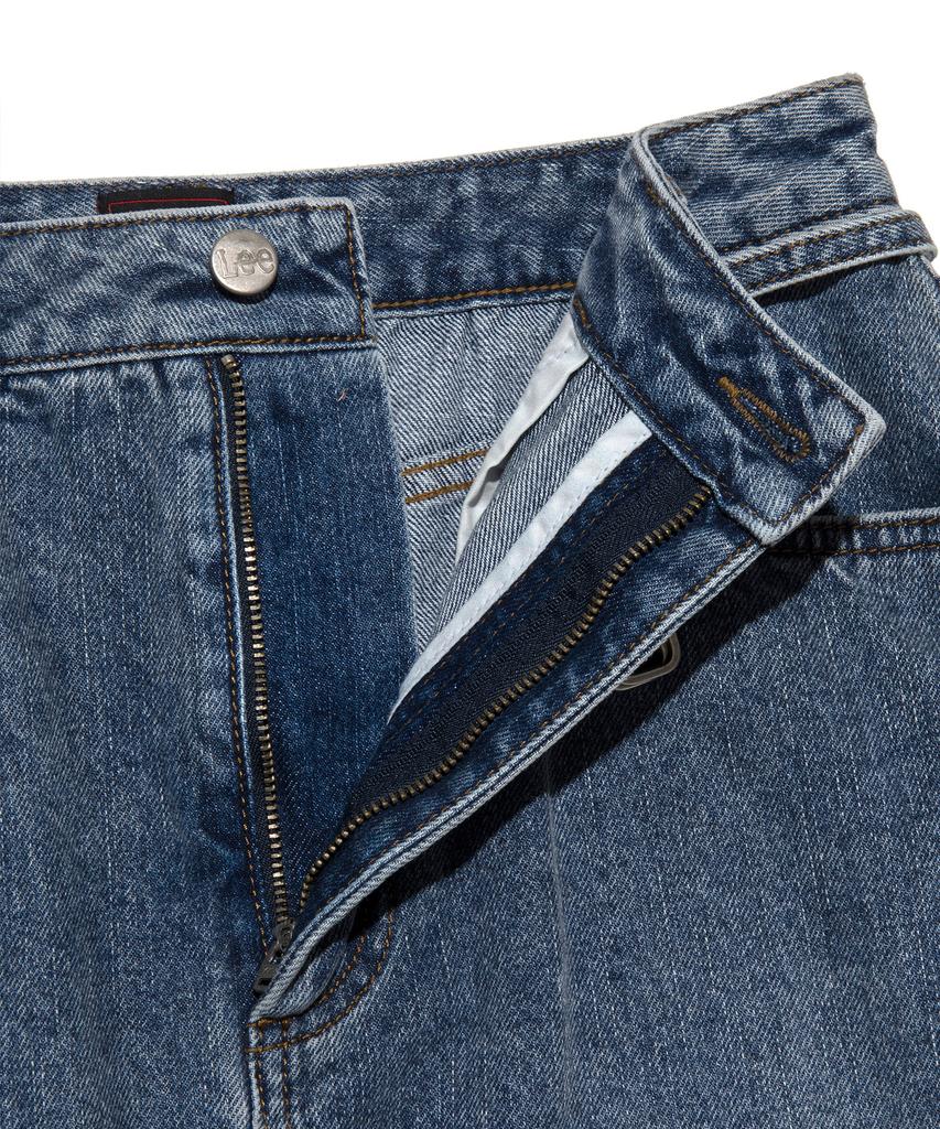 Lee Denim Belted Long Skirt In Indigo Dark