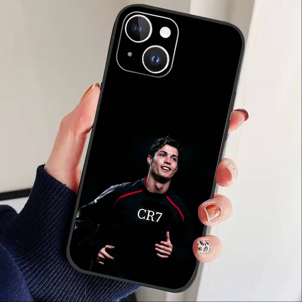 Player L-Ronaldo C-CR7 Phone Case For iPhone17,16,15,14,13,12 Plus,Max Soft Silicone Black Cover