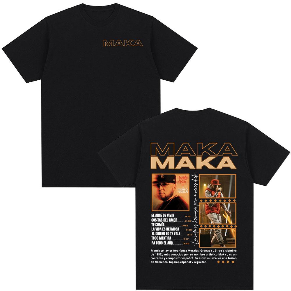 Rap Singer Maka Aura 2025 Tour Merch Tshirt Summer Mens Womens Fashion Street Casual Cotton Short Sleeved Tshirt Street Wear