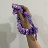 Gradient 3D Printed Articulated Snake with Movable Joints Retractable Teeth 3D Printed Snake Crystal Snake Fidget Home Decor