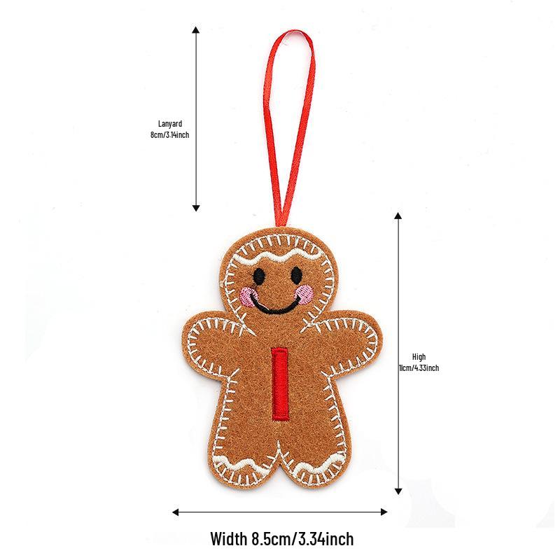 Weihnachts-Lebkuchenmann-Ornamente: Festliche Alphabet-Hängedekorationen